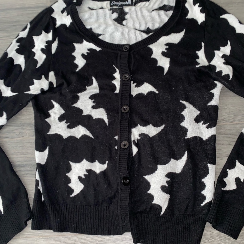 Sourpuss bat cardigan